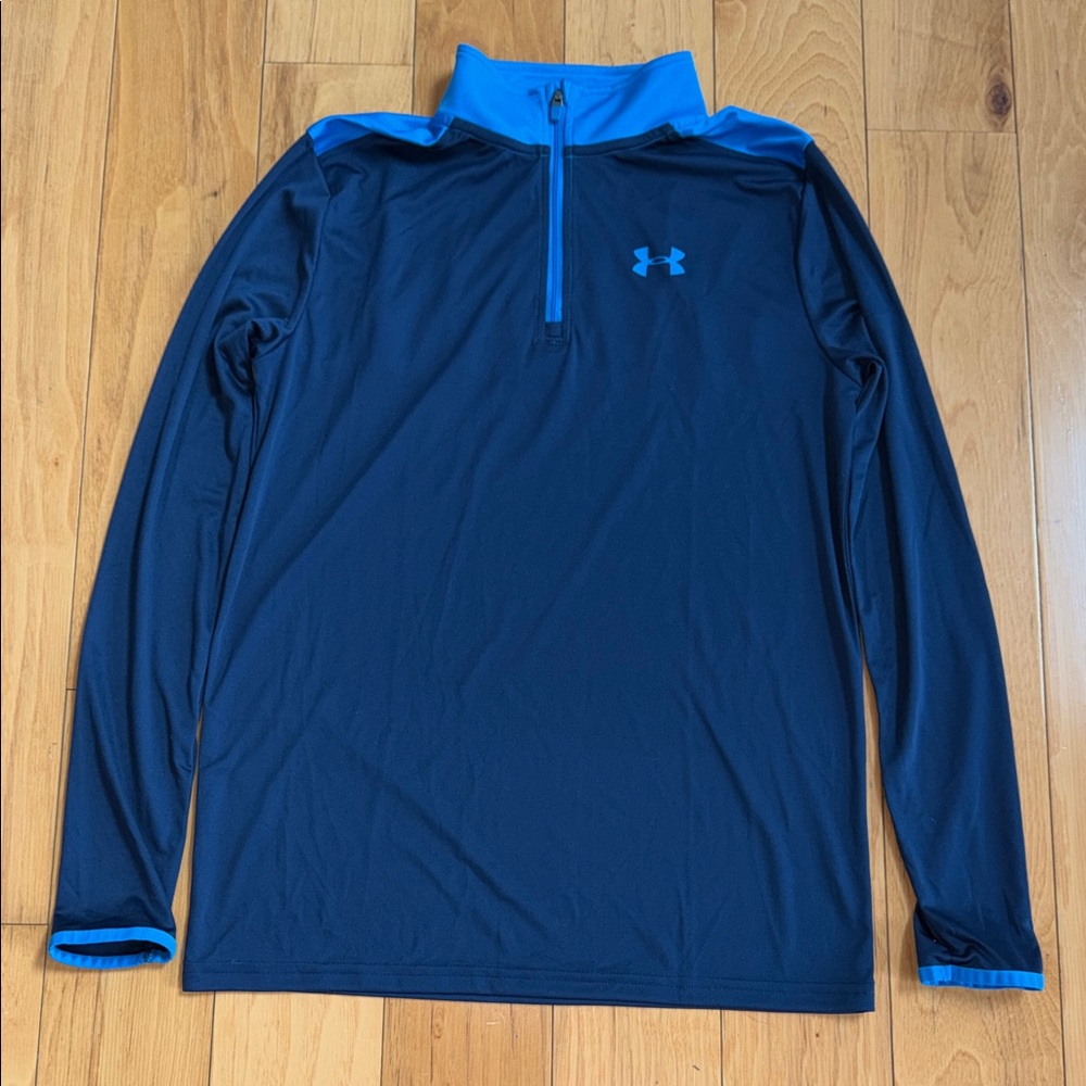 Under Armour Boy's Navy & Blue 1/4 Zip Performance Pullover